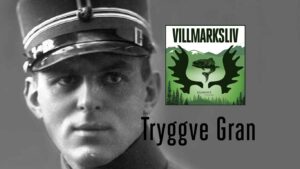 Illustrasjonsfoto som viser Tryggve Gran og Villmarkslivs podkast-logo.